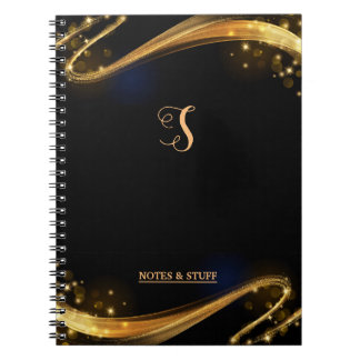 Joli Monogramme Black & Gold Carnet professionnel
