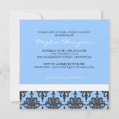 Joli monogramme Damas Sweet 16 Invitation à la fêt (Dos)
