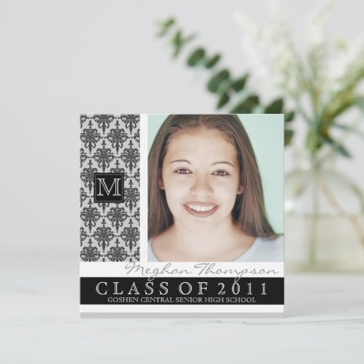 Joli monogramme de faire-part d'obtention du (Debout devant)