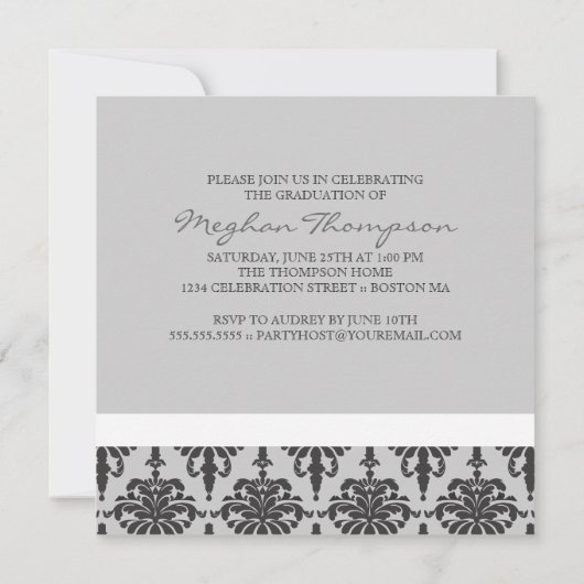 Joli monogramme de faire-part d'obtention du (Dos)