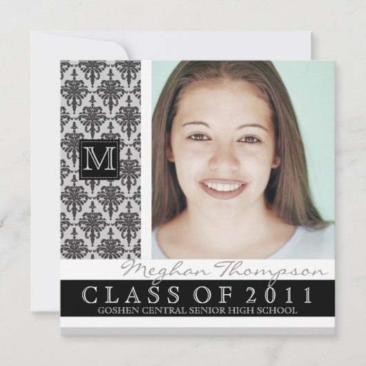 Joli monogramme de faire-part d'obtention du (Devant)