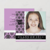 Joli monogramme de faire-part d'obtention du (Devant / Derrière)