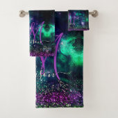 Joli monogramme de fausse brillance vert violet fo (En situation)