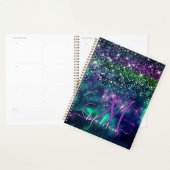 Joli monogramme de fausse brillance vert violet fo (Devant avec enveloppe)