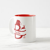 Joli Monogramme de Noël et nom Mug (Devant gauche)