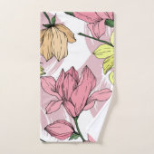 Joli monogramme dessiné à la main floral Blanc et  (Serviette à main)