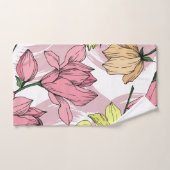 Joli monogramme dessiné à la main floral Blanc et  (Serviette à main)