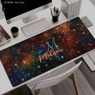 Joli monogramme faux pailleté iridescent coloré