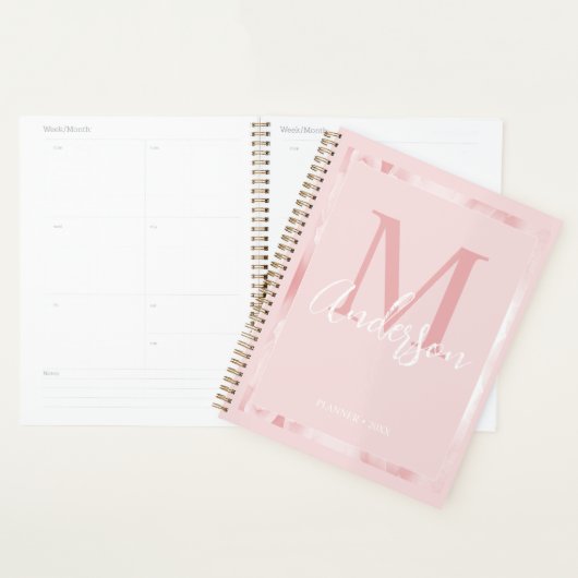 Joli Monogramme Floral Rose Pretty (Devant avec enveloppe)