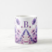 Joli Monogramme Floral Violet Hibiscus Mug (Centre)
