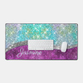Joli monogramme iridescent violet sarcelle faux br (Clavier et souris)