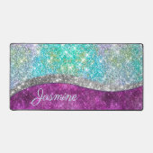 Joli monogramme iridescent violet sarcelle faux br (Recto)