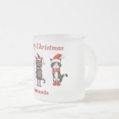 Joli monogramme Joyeux chat de Noël Mug (Devant droit)