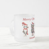 Joli monogramme Joyeux chat de Noël Mug (Devant gauche)