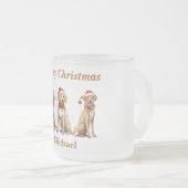 Joli Monogramme Joyeux Chien de Noël Mug (Devant droit)