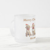 Joli Monogramme Joyeux Chien de Noël Mug (Devant gauche)