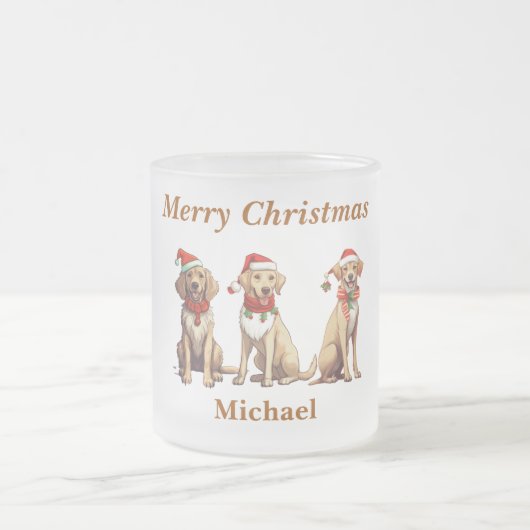 Joli Monogramme Joyeux Chien de Noël Mug (Centre)