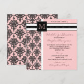 Joli monogramme Monogramme Invitation à la douche (Devant / Derrière)