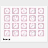 Joli Monogramme rose Fête Favoriser Stickers (Feuille)