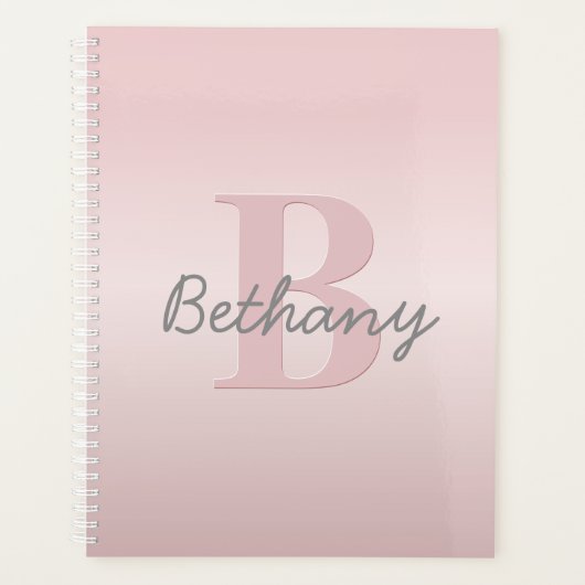 Joli monogramme rose personnalisable & écriture de (Devant)