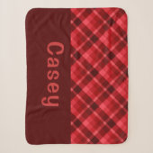 Joli Monogramme rouge rubis Plaid Petite couvertur (Devant)