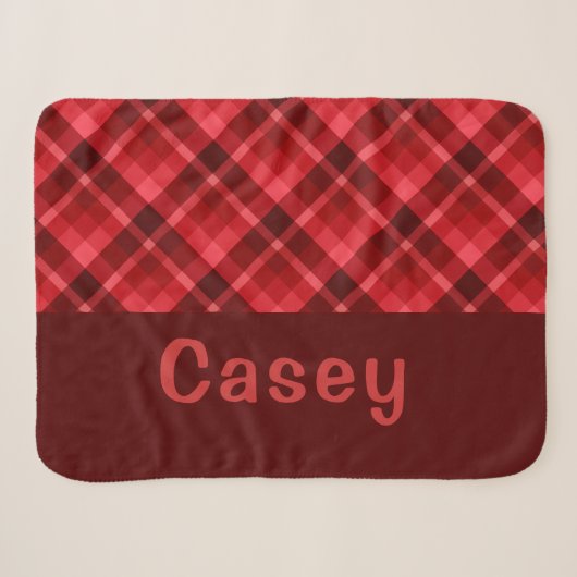 Joli Monogramme rouge rubis Plaid Petite couvertur (Devant (Horizontal))