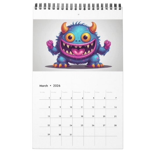 Joli monstre calendrier 2024 (Mar 2026)