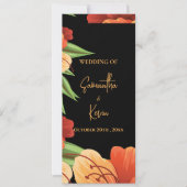 Joli Moody Orange Floral Wedding Programme (Devant)
