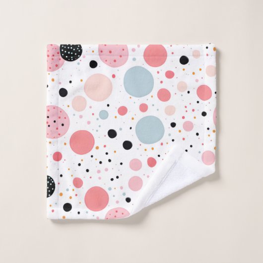 Joli motif à pois blanc (Gant de toilette)