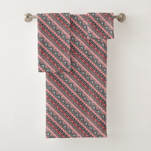 Joli motif aztèque gris rouge (En situation)