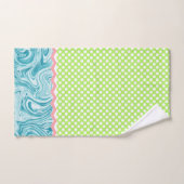 Joli Motif bleu vert serviette à main pointillée (Serviette à main)