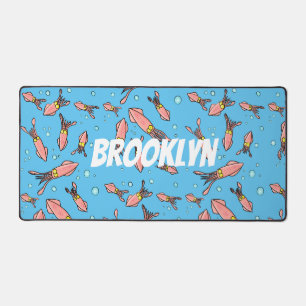 Joli motif caricature de calmar rose