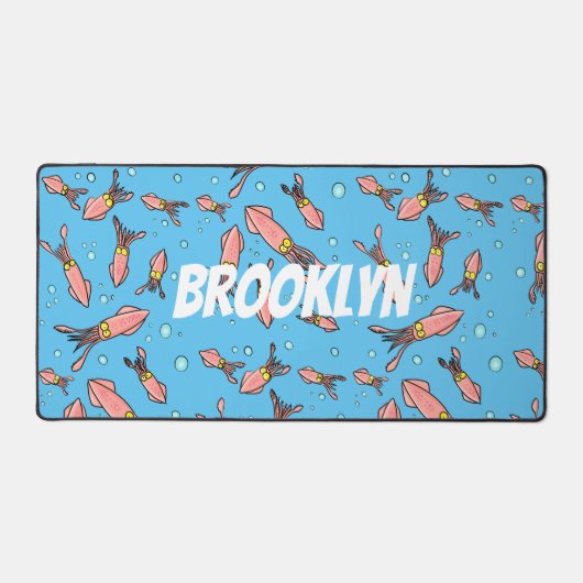 Joli motif caricature de calmar rose (Recto)