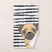 Joli motif Carlin rayé (Serviette à main)