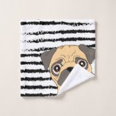 Joli motif Carlin rayé (Gant de toilette)