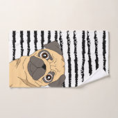 Joli motif Carlin rayé (Serviette à main)