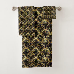 Joli motif carrelé art déco d'or noir