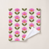 Joli Motif d'Art Scandinave rose rétro (Gant de toilette)