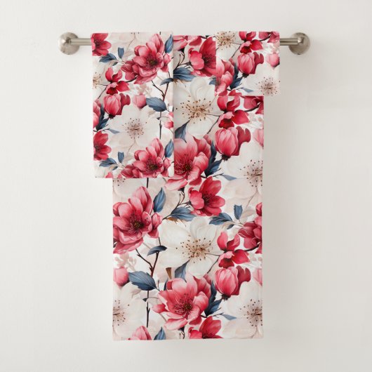 Joli motif de fleurs de cerisier rouge (En situation)