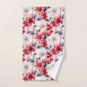 Joli motif de fleurs de cerisier rouge (Serviette à main)