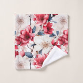 Joli motif de fleurs de cerisier rouge (Gant de toilette)