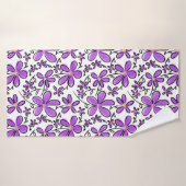 Joli motif de fleurs violettes (Serviette de bain)