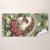 Joli Motif de hérisson Vintage (Serviette de bain)