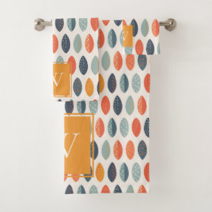 Joli Motif de Monogramme Botanique Bleu Bleu Orang