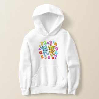 Joli motif de nombres de maths dessin animé Hoodie
