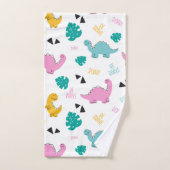 Joli Motif Dinosaure à la main (Serviette à main)