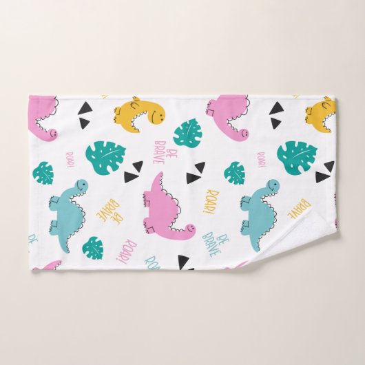 Joli Motif Dinosaure à la main (Serviette à main)