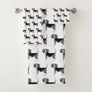 Joli motif d'un chien Beagle en noir et blanc