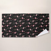 Joli motif flamant rose Noël (Serviette de bain)