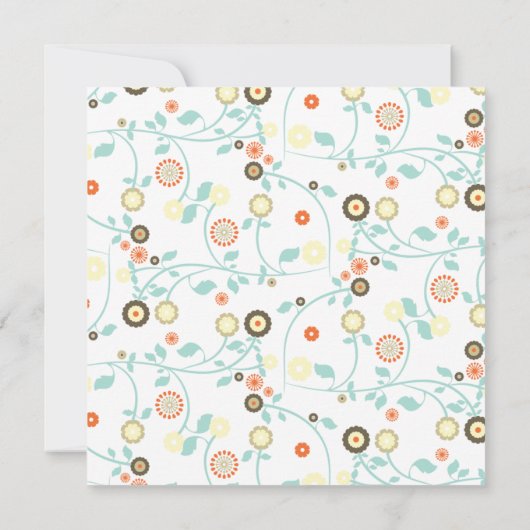 Joli Motif Fleur Orange Baby Girl Faire-part (Dos)